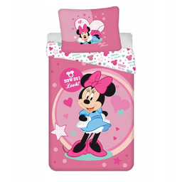 Minnie Mouse Pościel Dziecięca 140x200 Różowa Mikrofibra
