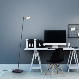 Lampa Podłogowa PURE, Pure Mira, ściemnialny, czarny, salon,