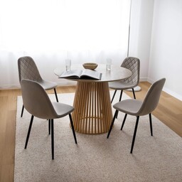 Stół Okrągły 120CM naturalny dąb YY5940 + 4