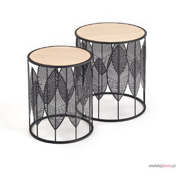 Zestaw dwoch ław FOLLA Halmar Czarny, ø40