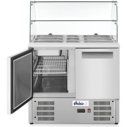 Stół chłodniczy sałatkowy 2-drzwiowy z nadstawą szklaną