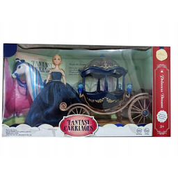 Zestaw Na Baterie Lalka Z Karetą I Konikiem