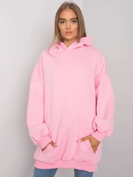 Różowa długa bluza kangurka Roselle-S/M