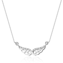 Złoty naszyjnik z diamentami białe złoto pr. 585