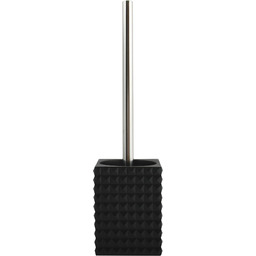 MSV Zestaw do WC Cubik, żywica syntetyczna, czarny/srebrny,