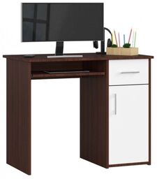 Biurko komputerowe, szkolne, SOLO, 90x50x74 cm, wenge, biel,