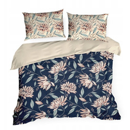 Pościel z satyny bawełnianej 220X200 wzór kwiatów Eurofirany