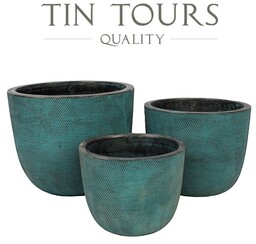 KOMPLET 3 DONICZEK CERAMICZNYCH