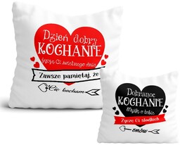 Poduszka dwustronna Dzień dobry Kochanie Dobranoc Kochanie