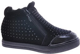 Czarne dziewczęce sneakersy z cekinami