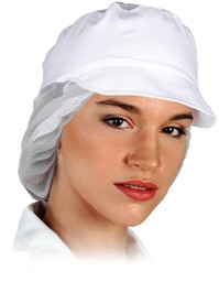 BERGO - Czapka kucharska z daszkiem, siateczka 100%