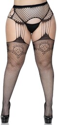 Net garterbelt stockings + Black