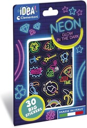 Clementoni - Idea-Neon, Fluorescencyjne naklejki, haczyki, karteczki