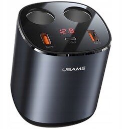 Rozgałęźnik samochodowy z ładowarką Usams, przedłużacz, 2x Usb-a