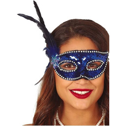 Maska wenecka Niebieskie cekiny