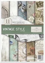 ITD Collection Papier ryżowy, wielokolorowy (styl vintage), 29,7
