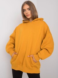 Musztardowa bluza damska z kapturem Michele-S/M