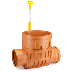 Kineta z zasuwą burzową do rury wznoszącej karbowanej