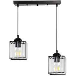 Lumes Nowoczesna czarna podwójna lampa wisząca - D192