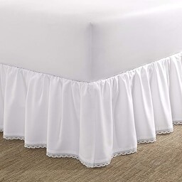 Laura Ashley Spódnica z falbanką, bawełna, biała, podwójna