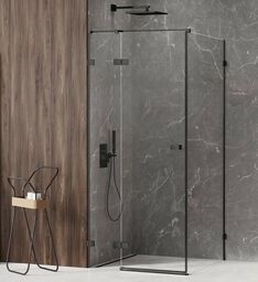 Czarna kabina prysznicowa lewa 110x110 EXK-1831 Avexa Black