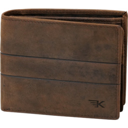 Mały portfel klasyczny brązowy skóra naturalna Leo