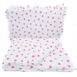 Pościel muślinowa z falbanką i wypełnieniem 75 x