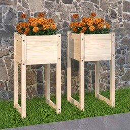 vidaXL Donice, 2 szt., 40x40x81 cm, lite drewno