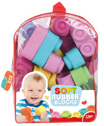 Klocki Miękkie Gumowe 33 szt. Plecak Różowy