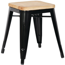 Bolero Niski taboret barowy z drewnianym siedziskiem 455