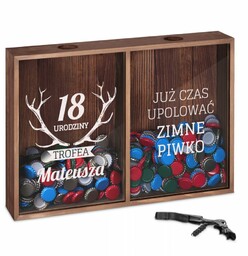 Skrzynka na kapsle podwójna z nadrukiem dla myśliwego