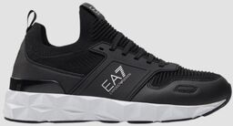 EA7 Czarne sneakersy z białą podeszwą