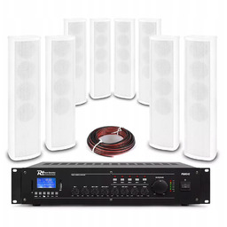 Zestaw nagłośnieniowy do kawiarni siłowni baru kościoła 8xgłośnik