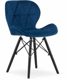 ELEGANCKIE KRZESŁO EVA GRANAT WELUR CZARNE NOGI ZESTAW