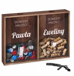 Skrzynka na korki od wina i kapsle podwójna