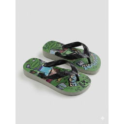 HAVAIANAS KLAPKI DZIECIĘCE Z CZARNYMI PASKAMI I PRINTEM