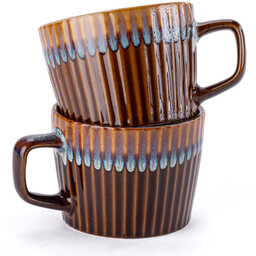 Decodoma Zestaw kubków ceramicznych BROWN 190 ml 2