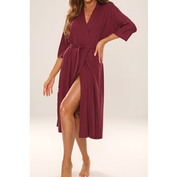 Cienki, długi szlafrok damski De Lafense 942 Visa