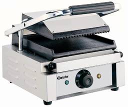 Bartscher Grill kontaktowy pojedyńczy żeliwny, płyta górna ryflowana
