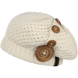 Beret z Dzianiny Nelly by Chillouts, biały, One