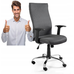 Krzesło Obrotowe Black On Black Szare Fotel Unique