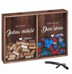 Skrzynka na korki od wina i kapsle podwójna