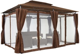 Pawilon ogrodowy Ibiza 3x4m brązowy z moskitierą Garden