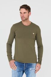 GUESS Zielony longsleeve Core Tee