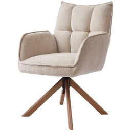 Krzesło obrotowe Marilla, drewniane nogi, beżowe (53240004)