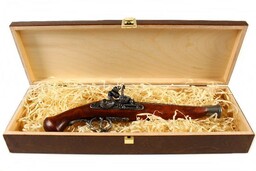 Replika niemiecki pistolet skałkowy w pudełku Denix model