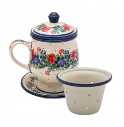 Kubek 250 ml sitko spodek Ceramika Bolesławiec