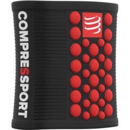 COMPRESSPORT Frotka na nadgarstek SWEATBAND 3D.DOTS black/red