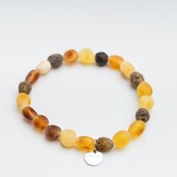 Pakamera Personalizowana bransoletka z bursztynu bałtyckiego elastyczna