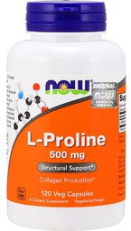 L-Prolina 500 mg, NOW Foods, 120 kapsułek